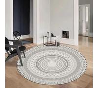 JGGXHM Alfombra Redonda de Lujo con diseño de espirales, de Pelo Corto, para Sala de Estar, Estudio, Ordenador, Silla, Dormitorio Grande, mesita de Noche (120 cm)