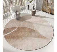 JGGXHM Alfombra Redonda Estilo WABI-sabi de Pelo Corto para Silla de Ordenador, Antideslizante, Sencilla, para Sala de Estar, Suave, para Dormitorio (90 cm)