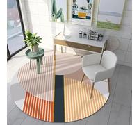 JGGXHM Alfombra Redonda Moderna, Abstracta, geométrica, de Pelo Corto, Estilo Circular, Antideslizante, para Sala de Estar, sofá, Mesa de Centro (80 cm)