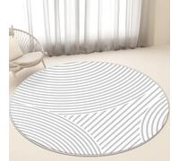 JGGXHM Alfombra Redonda Moderna de Pelo Corto para Sala de Estar, Antideslizante, de Estilo Sencillo, de Color Claro, Lavable, para Puerta de Dormitorio (70 cm)