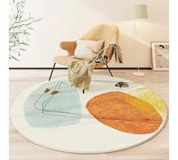JGGXHM Alfombras abstractas Modernas para Sala de Estar, Dormitorio Minimalista, Redondas, de Pelo Corto, Antideslizantes, para Silla, de Gran tamaño (40 cm)