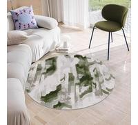 JGGXHM Alfombras de Pelo Corto de Estilo nórdico para Sala de Estar, salón, Alfombra Suave para guardarropa, Alfombra Redonda para decoración de Dormitorio (80 cm)