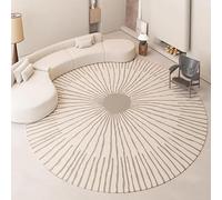 JGGXHM Alfombras de Pelo Corto Estilo Crema para Sala de Estar, Dormitorio, Redondas, Antideslizantes, Lavables, para guardarropa (190 cm)