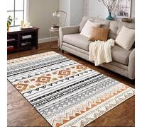 JGGXHM Alfombras geométricas étnicas Bohemias, Suaves, de Estilo nórdico, para Sala de Estar, Dormitorio, Zonas de Juego Infantiles, Antideslizantes y Lavables (40 x 70 cm)