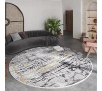 JGGXHM Alfombras Ligeras de Lujo de Pelo Corto para Dormitorio, Estilo nórdico, decoración de Sala de Estar, Alfombra Redonda, Alfombra Suave para el hogar, Alfombra de salón (170 cm)