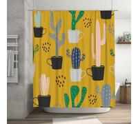 JGGXHM Cortina de Ducha con Estampado de Arte rupestre Vintage, decoración rústica en marrón y Dorado para baño, Cocina y hogar, mampara de baño con Ganchos (260 x 200 cm/Ancho x Alto)
