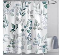 JGGXHM Cortina de Ducha con Estampado de Hojas Verdes, Ideal para baño y Cocina Lavable a máquina con Ganchos Medidas: 120 x 240 cm (Ancho x Alto)