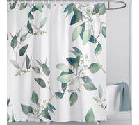 JGGXHM Cortina de Ducha con Estampado de Hojas y Plantas Verdes para baño, de Secado rápido, Lavable a máquina, decoración para bañera con Ganchos, 120 x 213 cm (Ancho x Alto)