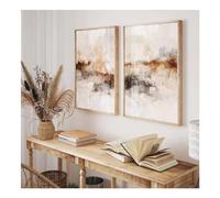 JGGXHM Pintura abstracta cuadros de pared para decoración de sala de estar carteles e impresiones nórdicos vintage arte de pared moderno lienzo - (65x85cmX2) 26x33in sin marco