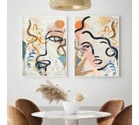 JGGXHM Pósteres e impresiones retro de Picasso Cara humana abstracta Graffiti Cuadros de pintura en lienzo para la decoración del hogar de la habitación nórdica - (40x60 cm) 16x24 pulgadas sin marco