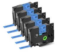 JGHFReW Cinta de Etiqueta Compatible con 5pk para impresoras de Etiqueta 9 mm de 12 mm 18 mm 24 mm Funciona con TZ TZE 531 Black on Blue Lamined Link Limined