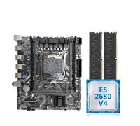 JGHFReW Paquete de Placa Base para Juegos X99 con procesador Xeon E5 2680 V4 y 16GB DDR4 2133MHz de Doble Canal ECC RAM M.2 NVME para PC de Escritorio