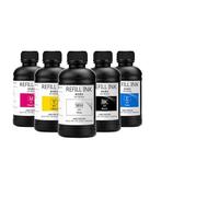 JGHFReW Tinta LED de 5 × 250 ML Compatible con Cabezales de impresión DX4 DX5 DX6 DX7 DX10 TX800 XP600 para Varios Modelos e impresoras Planas(For Hard Materials)