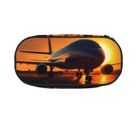 JGHHOUN Airplane at Sunset - Estuche para lápices con cremallera de alta capacidad, herramientas de maquillaje, suministros de oficina