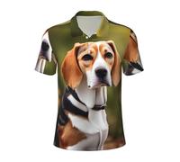 JGHHOUN Beagle - Polo versátil con estampado de perro, transpirable, cómodo, de manga corta, informal, ropa de verano, Negro, 4XL