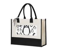 JGHHOUN Bonito bolso de lona con estampado de pingüino para mujer, gran capacidad, regalo para playa, viajes, cumpleaños, día de la madre