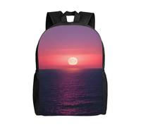 JGHHOUN Bright Moon At Sea Hippie Print Mochila impermeable unisex para el trabajo diario, viajes, senderismo, al aire libre, camping, gimnasio