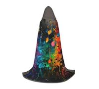 JGHHOUN Capa colorida con capucha para adultos, con estampado de notas musicales, para cosplay, carnaval, eventos, viajes, familia