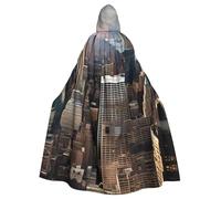 JGHHOUN Capa con capucha con estampado de ciudad de Nueva York para adultos, accesorio de disfraz de carnaval, cosplay, fiesta temática de vampiros