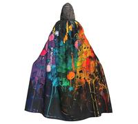 JGHHOUN Capa con capucha con estampado de notas musicales coloridas para adultos, accesorio de disfraz de carnaval, cosplay, fiesta temática de vampiros