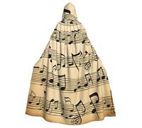 JGHHOUN Capa con capucha con estampado de notas musicales para adultos, accesorio de disfraz de carnaval, cosplay, fiesta temática de vampiros