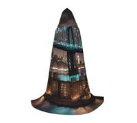 JGHHOUN Capa con capucha para adultos, disfraz de New York Manhattan Bridge Night, disfraz para carnaval, eventos al aire libre, viajes, familia