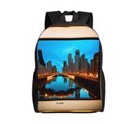 JGHHOUN Chicago Reflected Print - Mochila impermeable unisex para el trabajo diario, viajes, senderismo, al aire libre, camping, gimnasio
