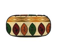 JGHHOUN Estuche con estampado tradicional africano de estilo bohemio, espacioso, con cremallera, herramientas de maquillaje de alta capacidad, suministros de oficina