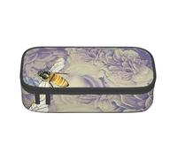 JGHHOUN Estuche de almacenamiento grande con estampado de abeja volando para adolescentes, estudiantes, escuela, viajes, papelería esencial