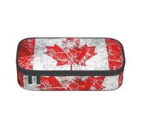 JGHHOUN Estuche de almacenamiento grande con estampado de bandera de Canadá para adolescentes, estudiantes, escuela, viajes, papelería esencial