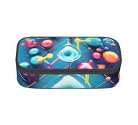 JGHHOUN Estuche de almacenamiento grande con ilustración abstracta de ciencia, química, 3D, para adolescentes, estudiantes, escuela, viajes, artículos de papelería esenciales