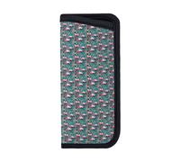 JGHHOUN Estuche para gafas con estampado de flores de flamenco, para hombres y mujeres, portátil, ligero, bolsa de viaje, Negro, S