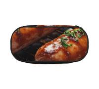JGHHOUN Estuche para lápices con estampado de comida rápida, espacioso, con cremallera, herramientas de maquillaje de alta capacidad, suministros de oficina