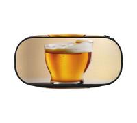 JGHHOUN Estuche para lápices con estampado de espuma de cerveza, espacioso, con cremallera, herramientas de maquillaje de alta capacidad, suministros de oficina