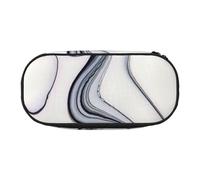 JGHHOUN Estuche para lápices con estampado mixto de pintura en blanco y negro, espacioso, con cremallera, herramientas de maquillaje de alta capacidad, suministros de oficina