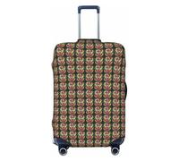 JGHHOUN Funda universal elástica para maleta, con estampado de calaveras de flores coloridas, accesorio de viaje diario, Black, S, Equipaje de mano