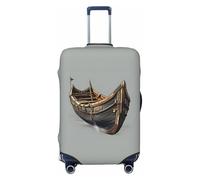JGHHOUN Funda universal elástica para maleta, diseño de barcos vikingos, accesorio de viaje diario, Black, L, Equipaje de mano