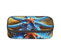 JGHHOUN Hermoso estuche de almacenamiento grande con estampado de estrella de mar para adolescentes, estudiantes, escuela, viajes, artículos de papelería esenciales