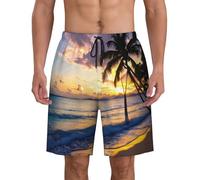 JGHHOUN Impresionante Jamaica Beach Print - Pantalones cortos para hombre, secado rápido, atléticos, para verano, playa, piscina, ligeros, transpirables, Negro, L