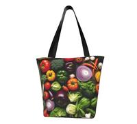 JGHHOUN Introducción de varias verduras con estampado de verduras para mujer, bolso de hombro casual, bolso cruzado para compras, elegante, versátil para todos los días