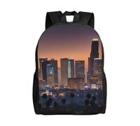 JGHHOUN Mochila impermeable unisex con estampado de horizonte de Los Ángeles, para uso diario, viajes, senderismo, camping, gimnasio