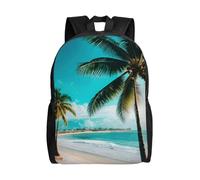 JGHHOUN Mochila impermeable unisex con estampado de palmeras de playa, para uso diario, viajes, senderismo, camping, gimnasio
