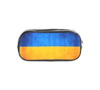 JGHHOUN Organizador transparente de papelería con estampado de bandera de Ucrania, estuche transparente para lápices de oficina