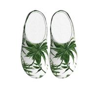 JGHHOUN Pantuflas de franela con estampado de hierbas y plantas herbáceas, antibolitas, para interiores y exteriores, suela antideslizante de TPR, suave, calzado para el hogar
