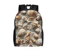 JGHHOUN Seashells - Mochila impermeable con estampado de arena, unisex, para uso diario, viajes, senderismo, camping, gimnasio