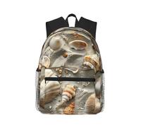 JGHHOUN Seashells - Mochila ligera y cómoda con estampado de arena, unisex, resistente al agua, para viajes diarios