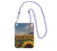 JGHHOUN Sunflowers Sunlight Print Fashion Slim Crossbody Phone Bag Lightweight Waterproof Mobile Cell Pouch Daily Use, Purple, Talla única
