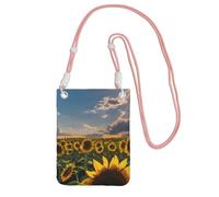 JGHHOUN Sunflowers Sunlight Print Fashion Slim Crossbody Phone Bag Lightweight Waterproof Mobile Cell Pouch Daily Use, Pink, Talla única