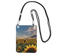JGHHOUN Sunflowers Sunlight Print Fashion Slim Crossbody Phone Bag Lightweight Waterproof Mobile Cell Pouch Daily Use, Black, Talla única