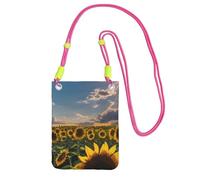 JGHHOUN Sunflowers Sunlight Print Fashion Slim Crossbody Phone Bag Lightweight Waterproof Mobile Cell Pouch Daily Use, fucusia, Talla única